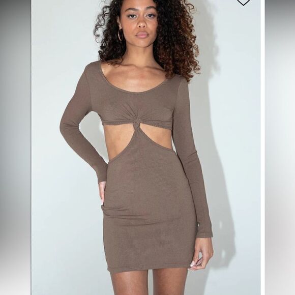 Princess Polly Drake Mini Dress Brown - Picture 3 of 7